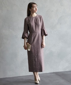 ミアンダリングウエストタックフレアドレス（ドレス）｜etoll.（エトル