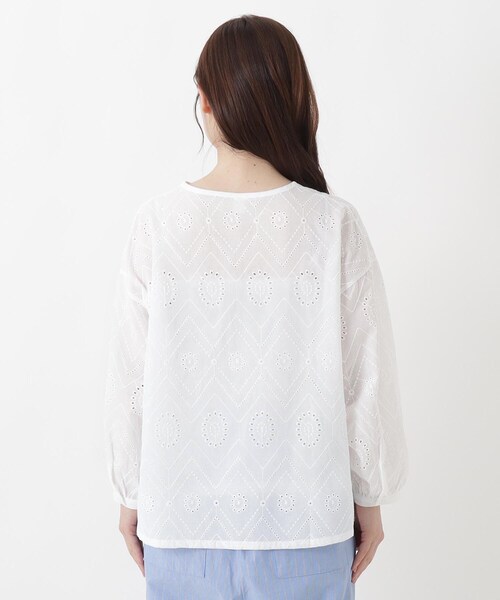 one'sterrace(ワンズテラス)の「総レース 9分袖ショート丈シャツ(シャツ/ブラウス・レディース・カーキ系5/ブラック系8・02)」の6枚目の写真