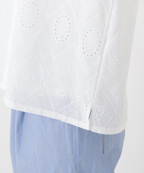 one'sterrace(ワンズテラス)の「総レース 9分袖ショート丈シャツ(シャツ/ブラウス・レディース・カーキ系5/ブラック系8・02)」の9枚目の写真