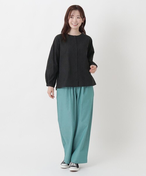 one'sterrace(ワンズテラス)の「総レース 9分袖ショート丈シャツ(シャツ/ブラウス・レディース・カーキ系5/ブラック系8・02)」の12枚目の写真