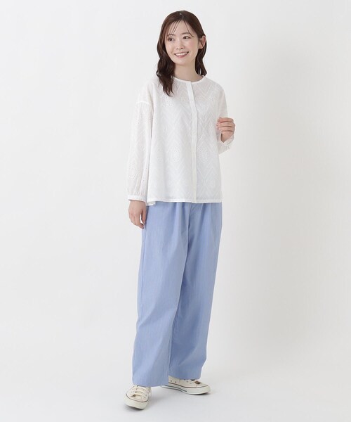 one'sterrace(ワンズテラス)の「総レース 9分袖ショート丈シャツ(シャツ/ブラウス・レディース・カーキ系5/ブラック系8・02)」の16枚目の写真