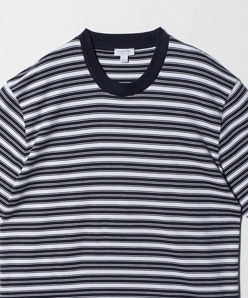 SUNSPEL(サンスペル)の「<SUNSPEL>リラックスフィット ヘビーウェイト ボーダー Tシャツ(Tシャツ/カットソー・メンズ・ネイビー/ブラウン系・S/M/L)」の11枚目の写真