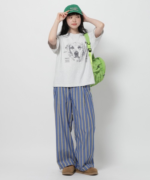 niko and...（ニコアンド）の「Gardenタックプリントパンツ（その他パンツ・レディース・ホワイト/ベージュ/ブルー/ブラウン・FREE）」の5枚目の写真