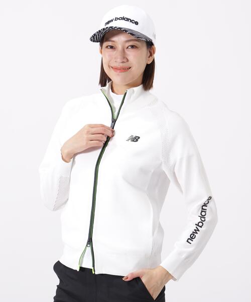 New Balance Golf（ニューバランスゴルフ）の「【new balance golf】フルジップ ニット ブルゾン (WOMENS)（ブルゾン・レディース・イエロー/ブラック/ホワイト・MEDIUM/LARGE/SMALL）」の2枚目の写真