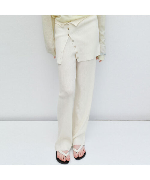 ATELIER NAIN(アトリエナイン)の「AN MULTI USED BUISTIER SET KNIT PANTS S (PT-5744)(その他パンツ・レディース・アイボリー/ダークネイビー・FREE)」の2枚目の写真