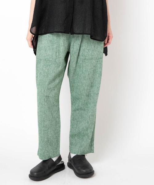 URCH RNA（アーチ アールエヌエー）の「R4439 レーヨンリネンクロップドアトリエパンツ（その他パンツ・レディース・イエロー/ナチュラル/ブラック/グリーン・FREE）」の3枚目の写真