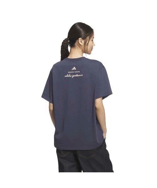 adidas(アディダス)の「アディダス adidas バービイジ ルーズフィット 半袖 Tシャツ(Tシャツ/カットソー・レディース・オフホワイト/ネイビー/グリーン・XL/L/M/S)」の5枚目の写真