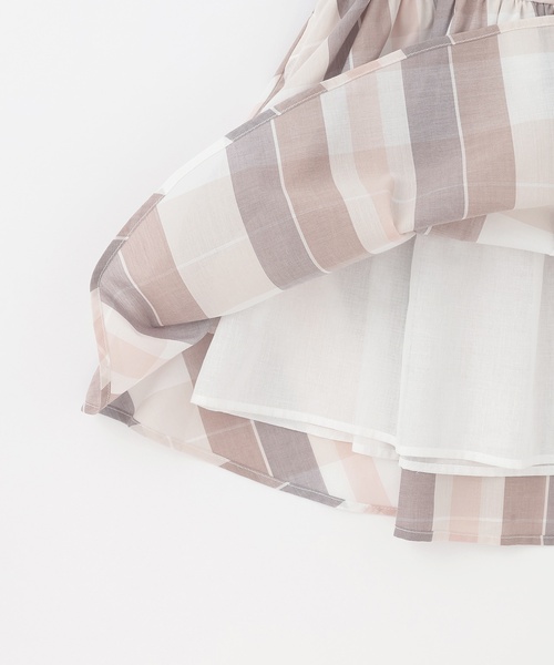 petit main（プティマイン）の「【リンク】チェックフレアワンピース（シャツワンピース・キッズ・モカ/ブルー・100cm/120cm/90cm/80ｃｍ/110cm/130cm）」の13枚目の写真