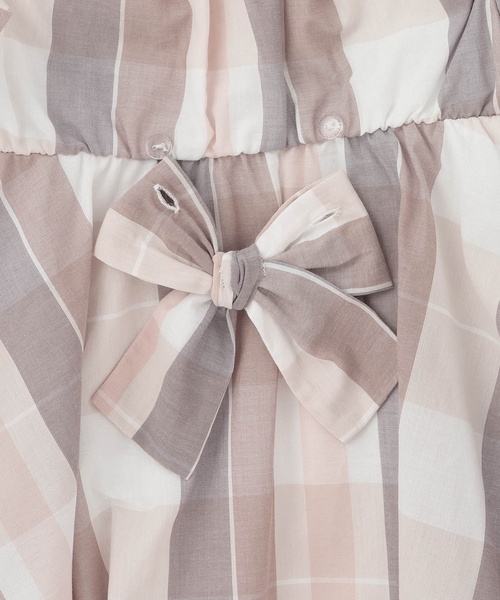 petit main（プティマイン）の「【リンク】チェックフレアワンピース（シャツワンピース・キッズ・モカ/ブルー・100cm/120cm/90cm/80ｃｍ/110cm/130cm）」の14枚目の写真