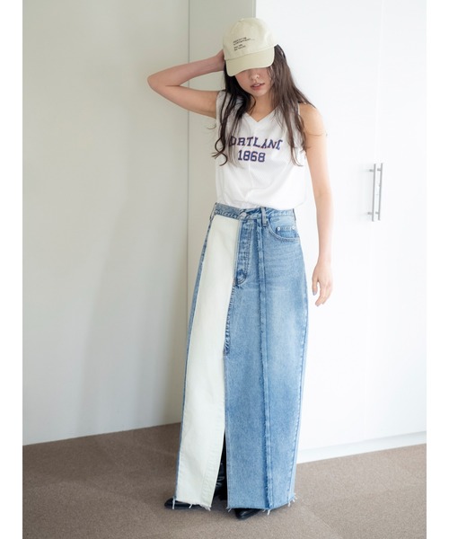 Ungrid（アングリッド）の「メッシュコンビリメイクロゴタンクトップ（タンクトップ・レディース・ネイビー/オフホワイト/レッド・FREE）」の8枚目の写真