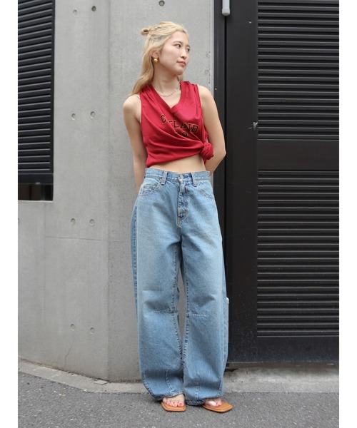 Ungrid（アングリッド）の「メッシュコンビリメイクロゴタンクトップ（タンクトップ・レディース・ネイビー/オフホワイト/レッド・FREE）」の15枚目の写真