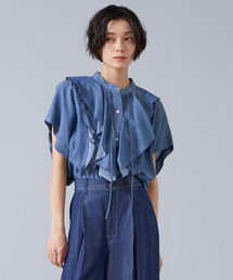 Liesse（リエス）の「シアーデニムフリルブラウス（シャツ/ブラウス）」