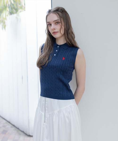【美品】POLO ノースリーブニットポロシャツ XS 楽天市場】ラルフローレン ニット（袖の長さノースリーブ）（トップス
