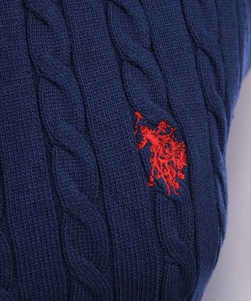 U.S. POLO ASSN.（ユーエスポロアッスン）の「【U.S. POLO ASSN.】clear 別注 ケーブルノースリーブニットトップス（ニット/セーター・レディース・サックスブルー/ネイビー/ピンク/オフホワイト・F）」の5枚目の写真