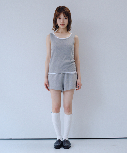 OHESHIO(オヘシオ)の「BASIC U-NECK SLEEVELESS, MELANGE GRAY(Tシャツ/カットソー・レディース・その他・FREE)」の5枚目の写真