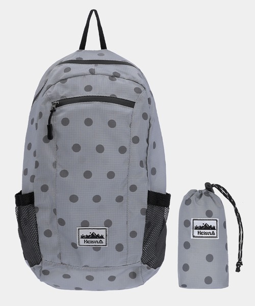 HEISAN(ハイサン)の「◇HEISAN◇ブランド直輸入正規品/折りたためる/パッカブル/超軽量 コンパクト ポケット バッグ V1 ドット ULTRA-LIGHT COMPACT POCKET BAG V1 DOT(バックパック/リュック・レディース・ブラック/ブルー/チャコール/ピンク/ホワイト・FREE)」の11枚目の写真
