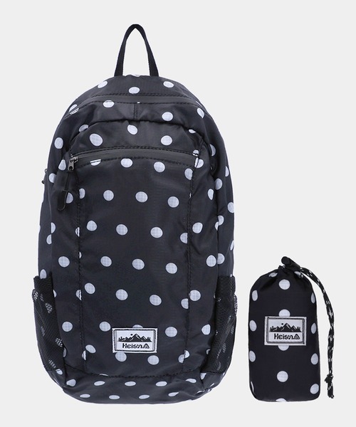 HEISAN(ハイサン)の「◇HEISAN◇ブランド直輸入正規品/折りたためる/パッカブル/超軽量 コンパクト ポケット バッグ V1 ドット ULTRA-LIGHT COMPACT POCKET BAG V1 DOT(バックパック/リュック・レディース・ブラック/ブルー/チャコール/ピンク/ホワイト・FREE)」の12枚目の写真