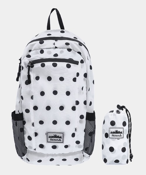 HEISAN(ハイサン)の「◇HEISAN◇ブランド直輸入正規品/折りたためる/パッカブル/超軽量 コンパクト ポケット バッグ V1 ドット ULTRA-LIGHT COMPACT POCKET BAG V1 DOT(バックパック/リュック・レディース・ブラック/ブルー/チャコール/ピンク/ホワイト・FREE)」の13枚目の写真