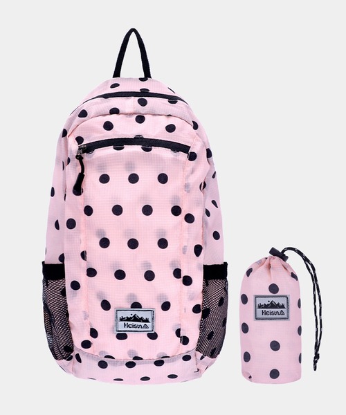 HEISAN(ハイサン)の「◇HEISAN◇ブランド直輸入正規品/折りたためる/パッカブル/超軽量 コンパクト ポケット バッグ V1 ドット ULTRA-LIGHT COMPACT POCKET BAG V1 DOT(バックパック/リュック・レディース・ブラック/ブルー/チャコール/ピンク/ホワイト・FREE)」の14枚目の写真