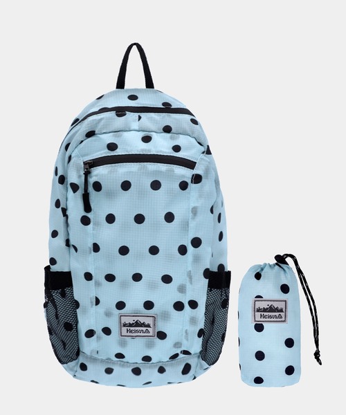 HEISAN(ハイサン)の「◇HEISAN◇ブランド直輸入正規品/折りたためる/パッカブル/超軽量 コンパクト ポケット バッグ V1 ドット ULTRA-LIGHT COMPACT POCKET BAG V1 DOT(バックパック/リュック・レディース・ブラック/ブルー/チャコール/ピンク/ホワイト・FREE)」の15枚目の写真