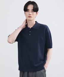 LUENNA | 【LUENNA】Textured Half Sleeve Knit Polo Shirt / テクスチャード半袖ニットポロシャツ(ポロシャツ)
