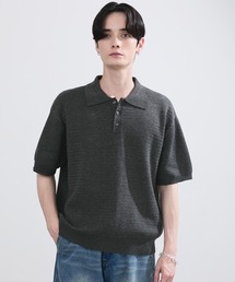 LUENNA | 【LUENNA】Textured Half Sleeve Knit Polo Shirt / テクスチャード半袖ニットポロシャツ(ポロシャツ)