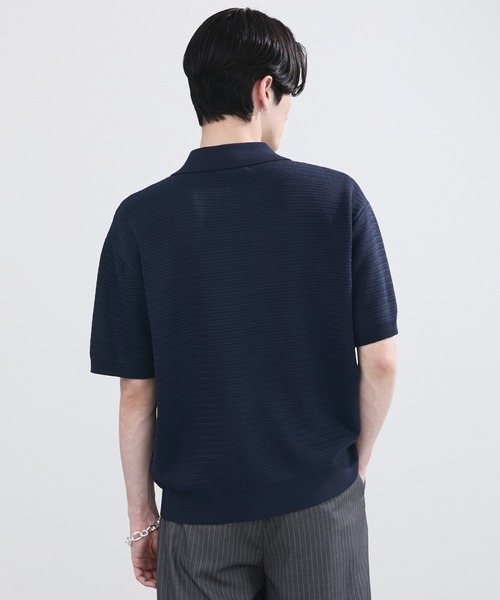 LUENNA(ルエナ)の「【LUENNA】Textured Half Sleeve Knit Polo Shirt / テクスチャード半袖ニットポロシャツ(ポロシャツ・メンズ・チャコールグレー/ネイビー・L/M/S)」の17枚目の写真