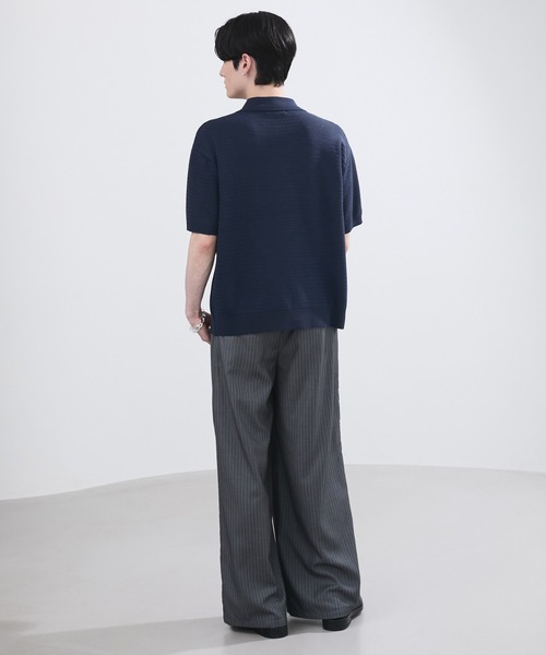 LUENNA(ルエナ)の「【LUENNA】Textured Half Sleeve Knit Polo Shirt / テクスチャード半袖ニットポロシャツ(ポロシャツ・メンズ・チャコールグレー/ネイビー・L/M/S)」の20枚目の写真