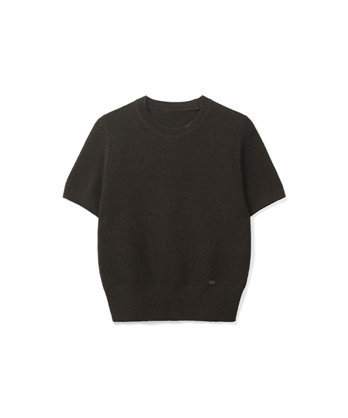 COSTUME O’CLOCK（コスチュームオクロック）の「[ITALY] ベーシックラウンドPKハーフニット5カラーCOWKT007（Tシャツ/カットソー・レディース・ブラック/アイボリー/ブラウン/オートミール/グレー・SMALL/MEDIUM）」の4枚目の写真