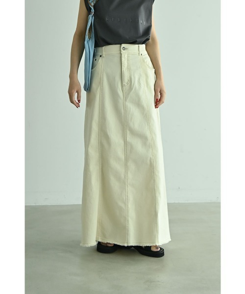 marjour(マージュール)の「9.5oz STRETCH DENIM SKIRT(デニムスカート・レディース・ライトブルー/アイボリー・M)」の8枚目の写真