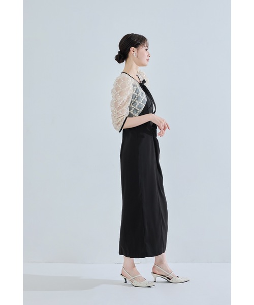 niana(ニアナ)の「レースボレロドレープドレス 2点セット キャミワンピース 結婚式 成人式 二次会 同窓会 入学式 卒業式 パーティードレス オケージョンドレス お呼ばれ(ドレス・レディース・ベージュ/グレー/ブラック・M)」の7枚目の写真