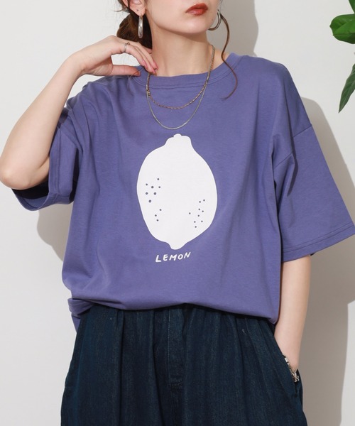 SO(エスオー)の「Tシャツ 半袖(Tシャツ/カットソー・レディース・パープル・FREE)」の2枚目の写真