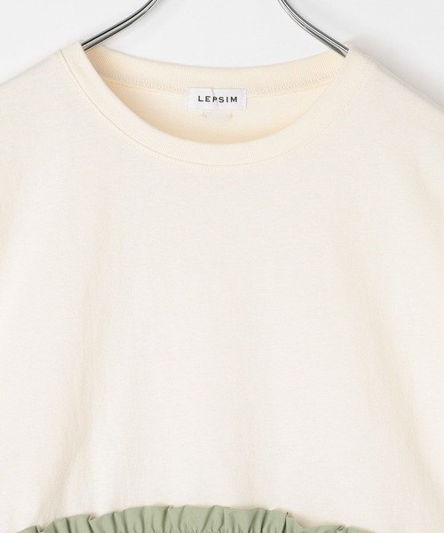 LEPSIM(レプシィム)の「裾異素材ギャザーT 668371(Tシャツ/カットソー・レディース・キナリ/ブラック・FREE)」の5枚目の写真