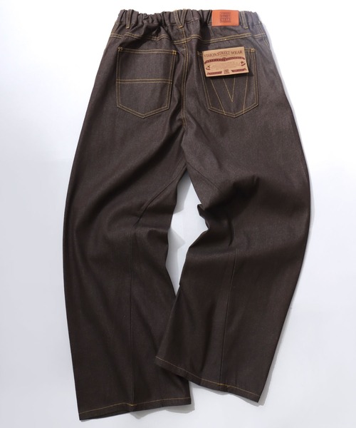VISION STREET WEAR(ヴィジョンストリートウェア)の「VISION STREET WEAR/ヴィジョンストリートウェア オーバーサイズ リジッド カーブデニムパンツ/バレルジーンズ/ワイドデニムパンツ/バギーパンツ/レディース メンズ(デニムパンツ・メンズ・ブラック/カーキ/ネイビー/パープル/ブラウン・M/L/LL)」の9枚目の写真