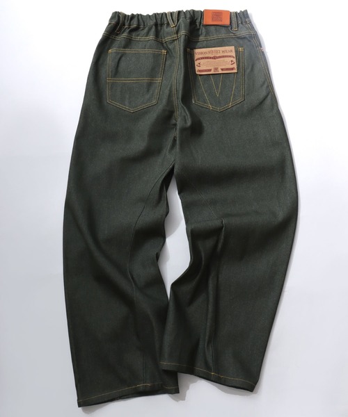 VISION STREET WEAR(ヴィジョンストリートウェア)の「VISION STREET WEAR/ヴィジョンストリートウェア オーバーサイズ リジッド カーブデニムパンツ/バレルジーンズ/ワイドデニムパンツ/バギーパンツ/レディース メンズ(デニムパンツ・メンズ・ブラック/カーキ/ネイビー/パープル/ブラウン・M/L/LL)」の11枚目の写真
