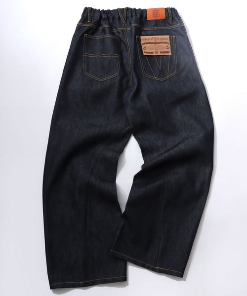 VISION STREET WEAR(ヴィジョンストリートウェア)の「VISION STREET WEAR/ヴィジョンストリートウェア オーバーサイズ リジッド カーブデニムパンツ/バレルジーンズ/ワイドデニムパンツ/バギーパンツ/レディース メンズ(デニムパンツ・メンズ・ブラック/カーキ/ネイビー/パープル/ブラウン・M/L/LL)」の13枚目の写真