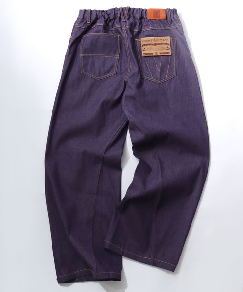 VISION STREET WEAR(ヴィジョンストリートウェア)の「VISION STREET WEAR/ヴィジョンストリートウェア オーバーサイズ リジッド カーブデニムパンツ/バレルジーンズ/ワイドデニムパンツ/バギーパンツ/レディース メンズ(デニムパンツ・メンズ・ブラック/カーキ/ネイビー/パープル/ブラウン・M/L/LL)」の15枚目の写真