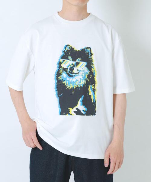 ITEMS URBANRESEARCH（アイテムズ アーバンリサーチ）の「『接触冷感/吸水速乾/UVカット』DOG IN SHADES プリントTシャツ（Tシャツ/カットソー・メンズ・その他3/その他1/その他2・LARGE/MEDIUM）」の4枚目の写真