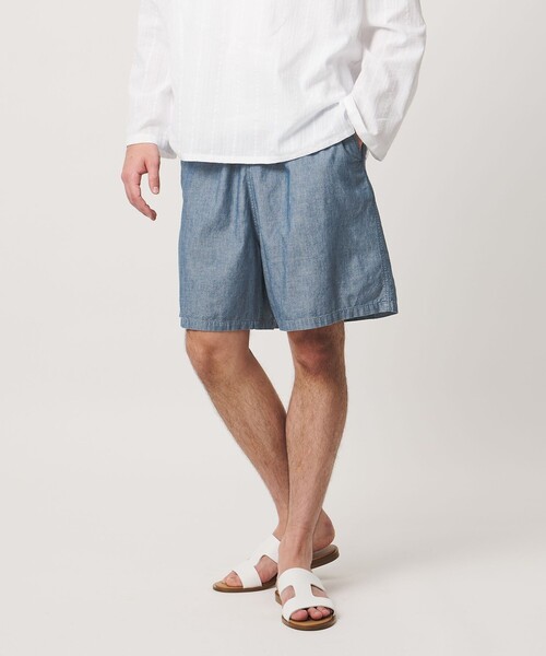 FILL THE BILL（フィルザビル）の「【別注】＜FILL THE BILL＞CHAMBRAY SHORTS/ショーツ（その他パンツ・メンズ・ブラック/ネイビー・1/2）」の2枚目の写真