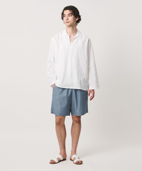 FILL THE BILL（フィルザビル）の「【別注】＜FILL THE BILL＞CHAMBRAY SHORTS/ショーツ（その他パンツ・メンズ・ブラック/ネイビー・1/2）」の4枚目の写真