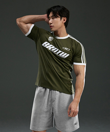 BORN TO WIN（ボーントゥウィン）の「BRNTW TRACK LINE T-SHIRTS [KHAKI]（Tシャツ/カットソー）」