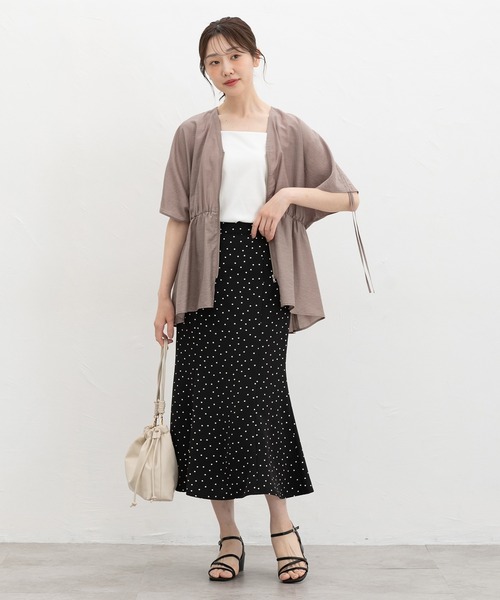 Honeys(ハニーズ)の「【ハニさら・接触冷感】ドロストジップブラウス(シャツ/ブラウス・レディース・アイボリー/ブルー/モカ/ブラック・L/M/S/LL)」の9枚目の写真