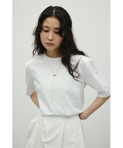STYLEMIXER(スタイルミキサー)の「ショルダーパッドモードT(Tシャツ/カットソー・レディース・ホワイト/ピンク/チャコールグレー・SMALL/MEDIUM)」の4枚目の写真