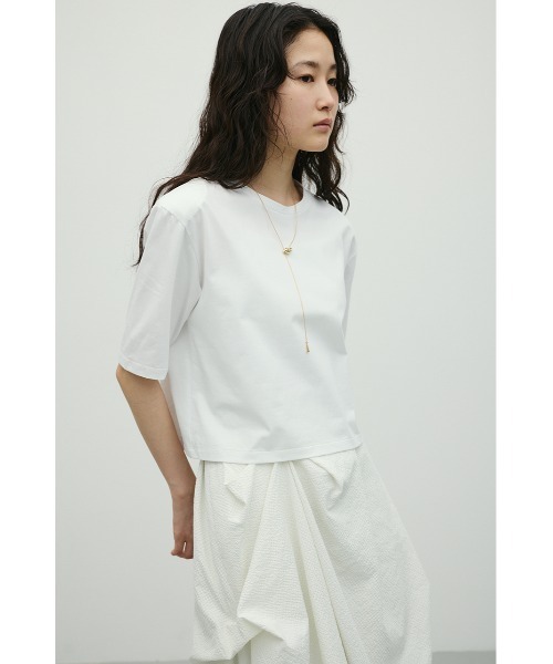 STYLEMIXER(スタイルミキサー)の「ショルダーパッドモードT(Tシャツ/カットソー・レディース・ホワイト/ピンク/チャコールグレー・SMALL/MEDIUM)」の5枚目の写真
