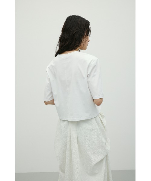 STYLEMIXER(スタイルミキサー)の「ショルダーパッドモードT(Tシャツ/カットソー・レディース・ホワイト/ピンク/チャコールグレー・SMALL/MEDIUM)」の10枚目の写真