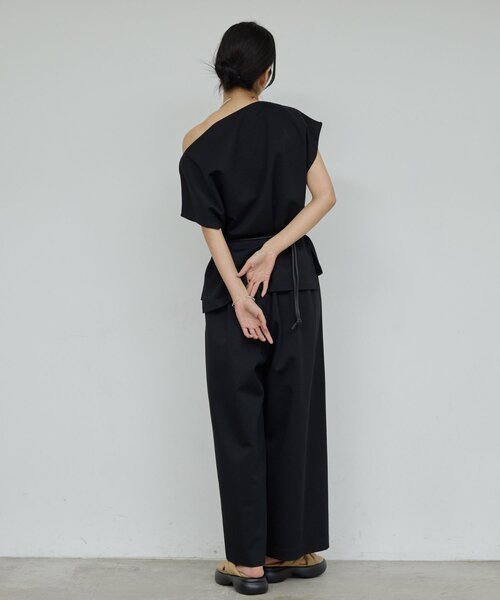 GALLARDAGALANTE（ガリャルダガランテ）の「【快適パンツ】【セットアップ対応】ジャージー2タックパンツ（その他パンツ・レディース・ホワイト/ブラック・1/0）」の15枚目の写真