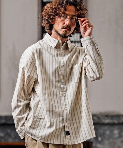 CAMBIO(カンビオ)の「ms6533-Multi Stripe Long Sleeve Shirts ストライプシャツ(PF-262-002)(シャツ/ブラウス・メンズ・グレー/ブラウン・L/M)」の10枚目の写真