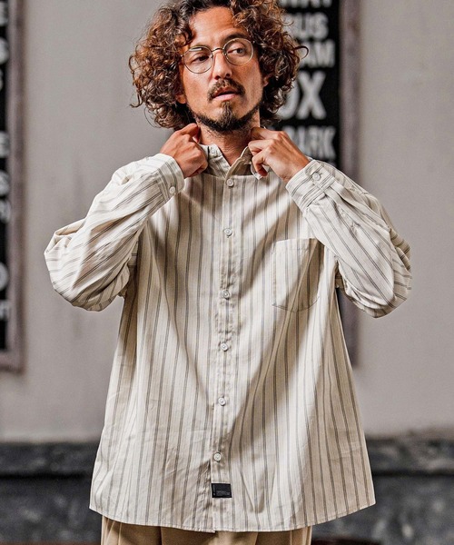 CAMBIO(カンビオ)の「ms6533-Multi Stripe Long Sleeve Shirts ストライプシャツ(PF-262-002)(シャツ/ブラウス・メンズ・グレー/ブラウン・L/M)」の11枚目の写真
