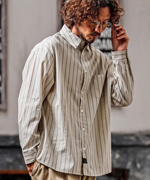 CAMBIO(カンビオ)の「ms6533-Multi Stripe Long Sleeve Shirts ストライプシャツ(PF-262-002)(シャツ/ブラウス・メンズ・グレー/ブラウン・L/M)」の12枚目の写真