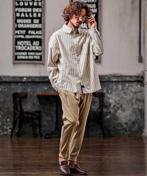 CAMBIO(カンビオ)の「ms6533-Multi Stripe Long Sleeve Shirts ストライプシャツ(PF-262-002)(シャツ/ブラウス・メンズ・グレー/ブラウン・L/M)」の15枚目の写真